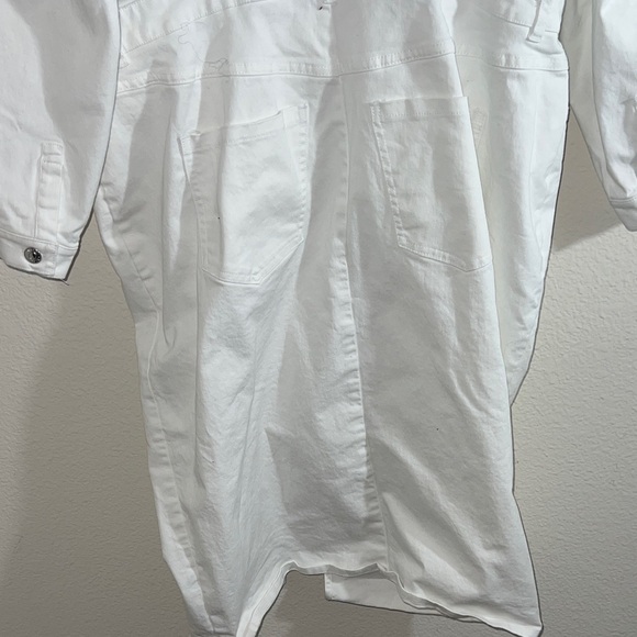 Eloquii women’s dress Sz 18 Oversized Denim Midi white baddie - Picture 12 of 12